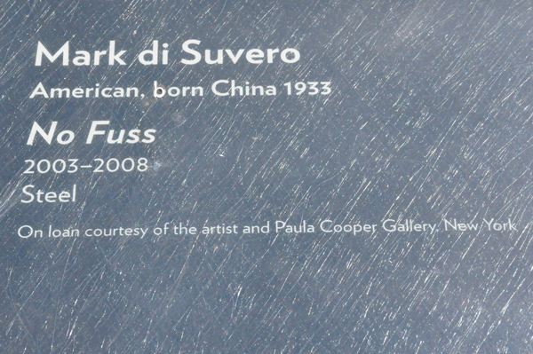 sign - Mark di Suvero's No Fuss piece of art